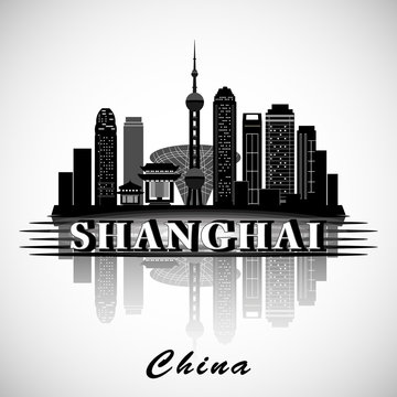 Modern Shanghai city skyline design. China