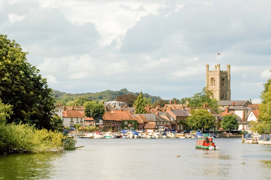 river view of the tourist town of Henley-on-Thames, UK