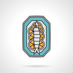 Flat vector icon for fish dish