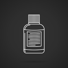 White line vector icon for plastic jar