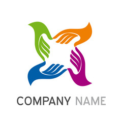 Vector sign teamwork with hands