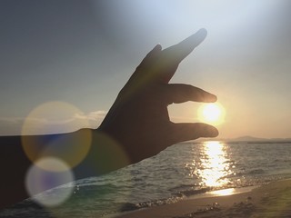 little sun in finger. 