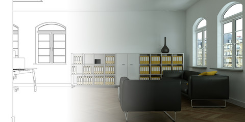 Entwurf modernes Büro