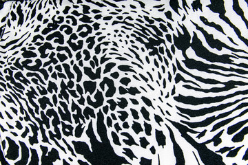 texture of print fabric striped zebra and leopard for background