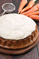 Vegetable sweet carrot pie with icing