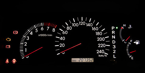 closeup car dashboard