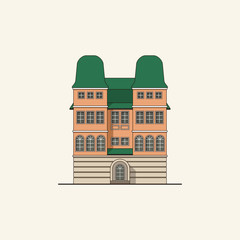 Fototapeta premium Brick house with towers