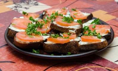 Plate with sandwitches