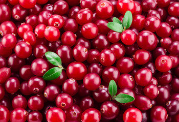 Cranberry macro. Background.