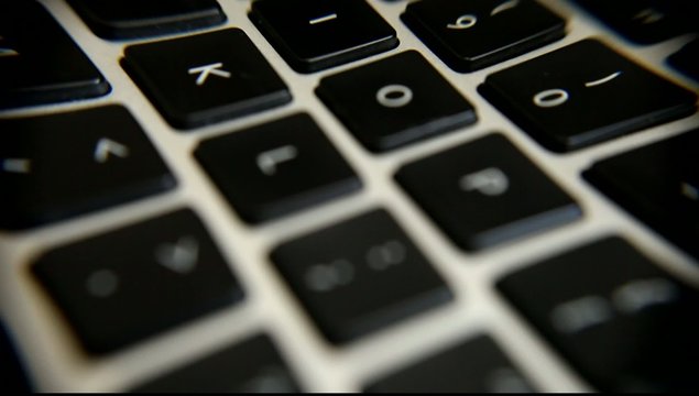 Macro close up computer keyboard focus