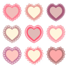 set of heart shaped frames