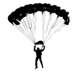 Parachutist Jumper in the helmet after the jump. Vector illustra