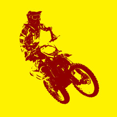 Fototapeta na wymiar Rider participates motocross championship. Vector illustration.