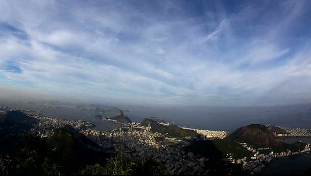 Rio de Janeiro at sunset pan