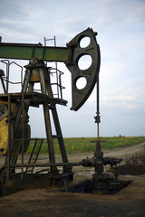 Horse head oil pump in the field