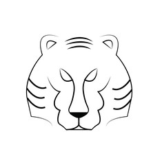 Vector of Tiger head outline, illustration