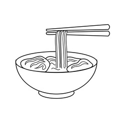 vector of noodles and chopsticks icon
