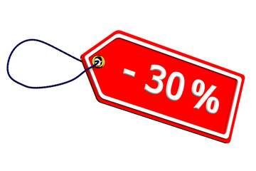 Discount thirty percentages tag