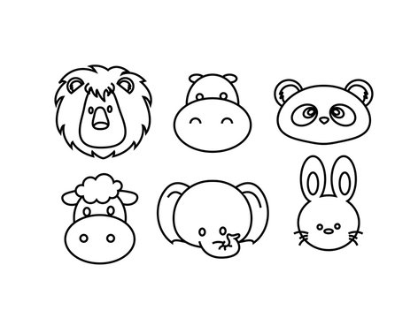 Cartoon animal head icon