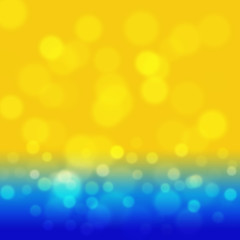 Summer sea background with yellow bokeh.