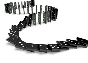 Domino. 3D. Domino Effect