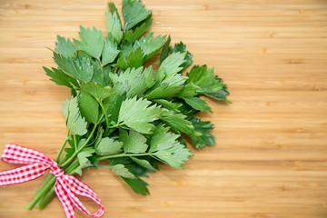 fresh lovage herb