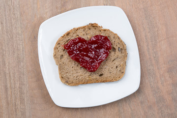 Heart shaped with marmelade - Love concept