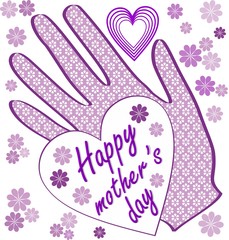 Happy mothers day billboard with small flowers and hearts