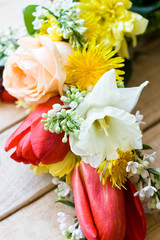 Bouquet of colorful spring flowers