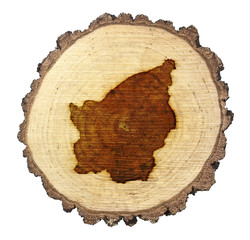 Slice of wood (shape of San Marino branded onto) .(series)