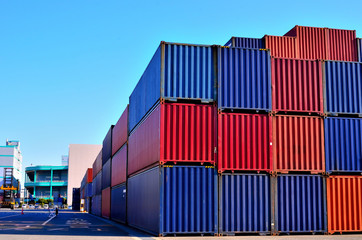 Freight container storage , the Port of Tokyo, Japan