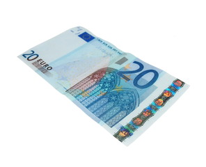 Euro banknote isolated on white background