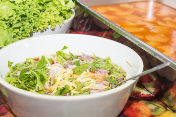 Green mango and vegetable
