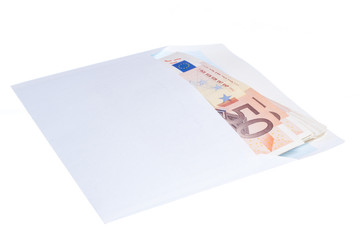 Euro notes in envelope