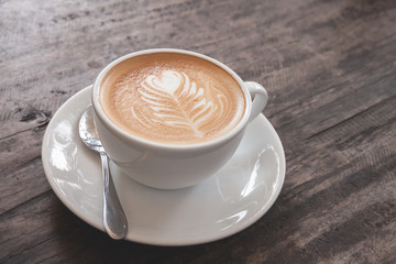 Cup of heart latte art