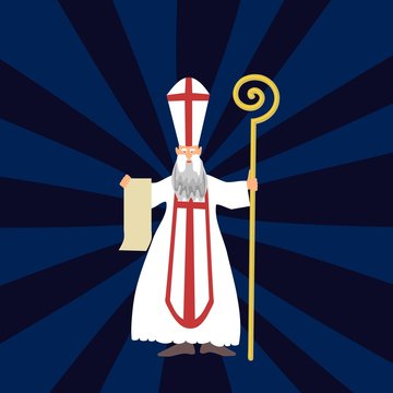 Saint Nicholas on radiant background