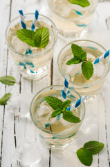 Ice green tea with mint