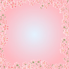 Fototapeta na wymiar Seamless texture cherry blossoms frame vector