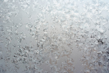 Abstract texture, pattern frost on the window
