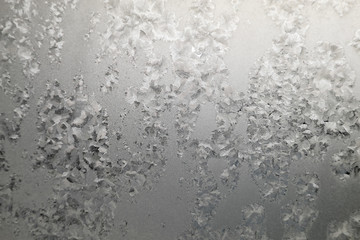 Abstract texture, pattern frost on the window