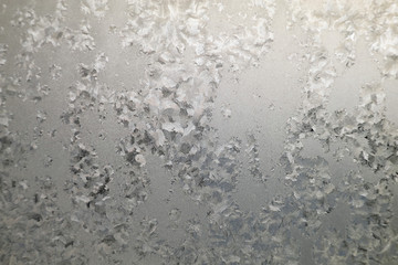 Abstract texture, pattern frost on the window