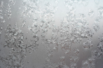 Abstract texture, pattern frost on the window