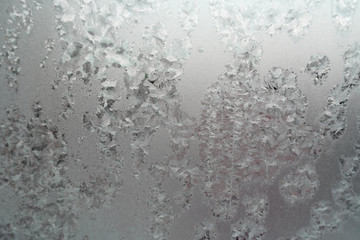 Abstract texture, pattern frost on the window