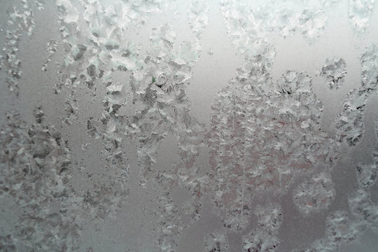 Abstract texture, pattern frost on the window