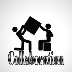 collaboration ilustration over white color background