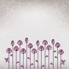 Flower  Roses Card Vector Wedding Background