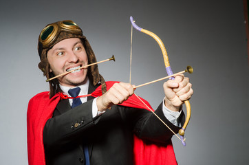 Man wearing red clothing in funny concept