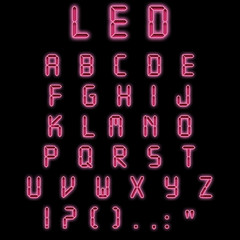 Led alphabet red