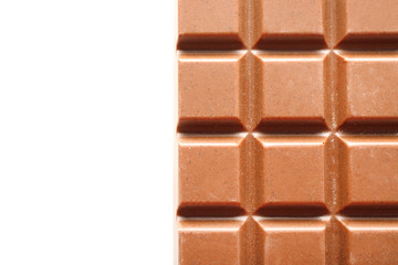 Milk chocolate bar isolated on white