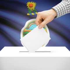 Ballot box with US state flag on background - Kansas